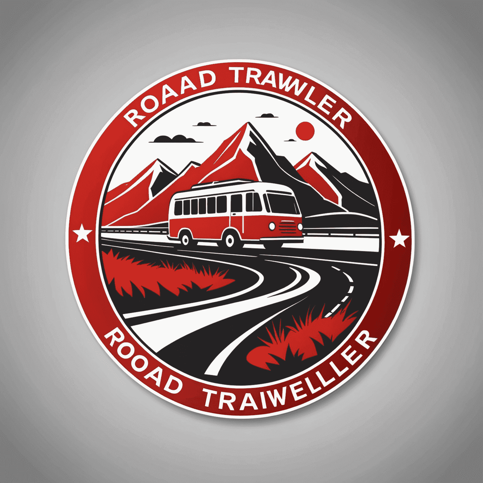 Road Traveller logo in red and white colors