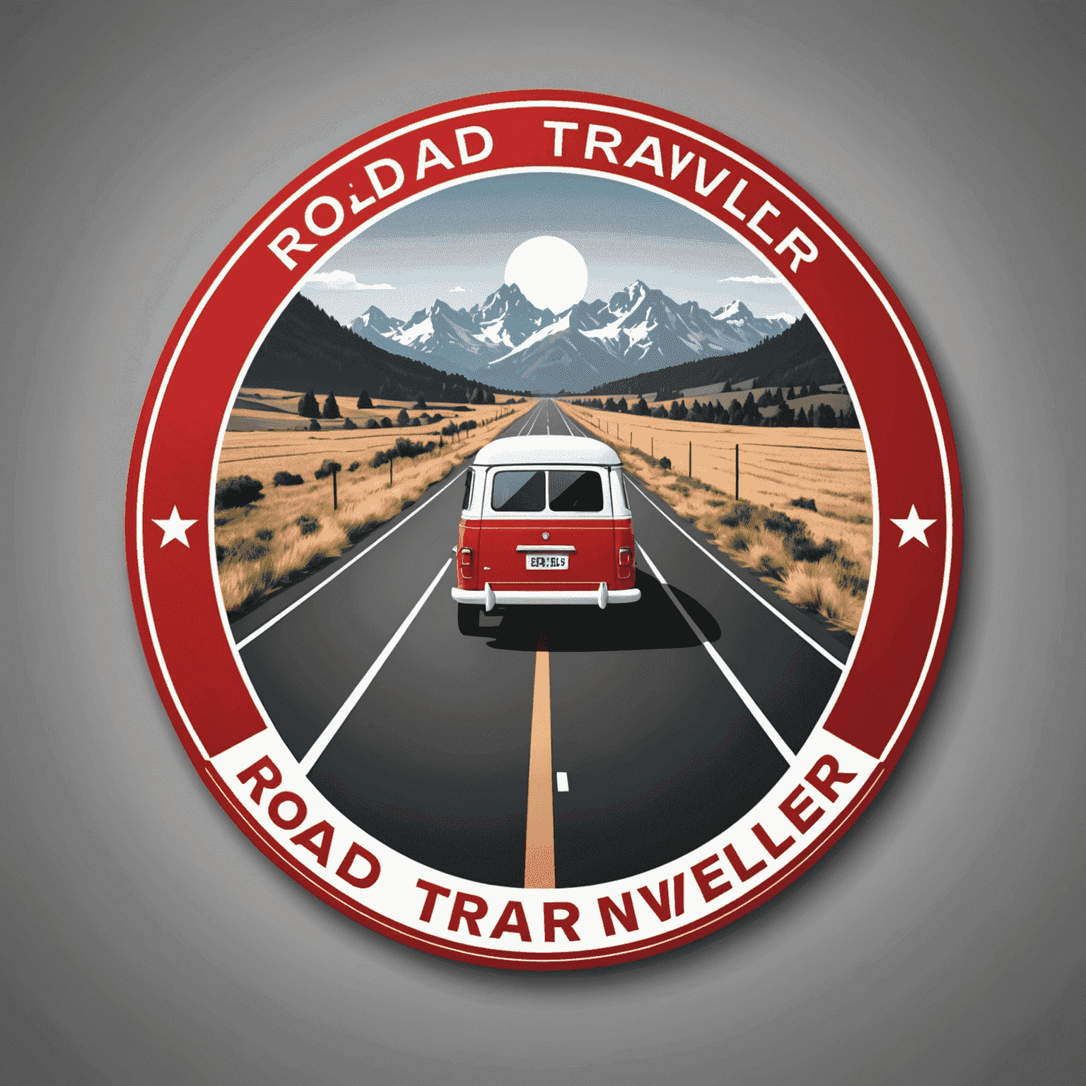 Road Traveller logo in red and white colors